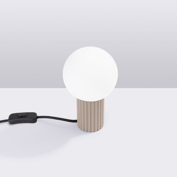 Pelēkbrūna galda lampa ar stikla abažūru (augstums 19 cm) Orbital – Sollux-image-2