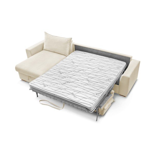 Krēmkrāsas velveta salokāms stūra dīvāns (ar maināmu stūri) Augustin – Bobochic Paris-image-3