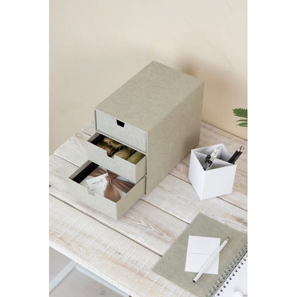 Bēša uzglabāšanas kaste ar 3 atvilktnēm Bigso Box of Sweden Ingrid-image-3