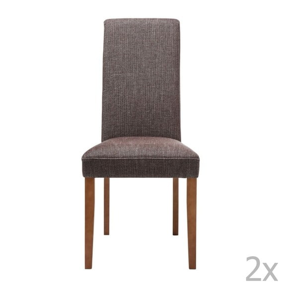 2 brūnu pusdienu krēslu komplekts ar dižskābarža koka pamatni Kare Design Rhytm
