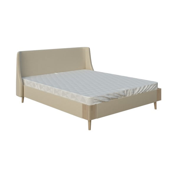 Bēša divguļamā gulta ProSpánek Lagom Side Soft, 180 x 200 cm