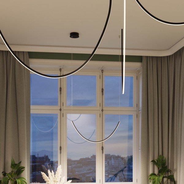 Melna alumīnija LED piekaramā lampa ALVAR – Thoro-image-4