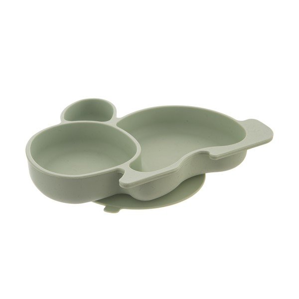 Salvijas zaļš silikona bērnu šķīvis 18x23 cm Bunny – Orion-image-3