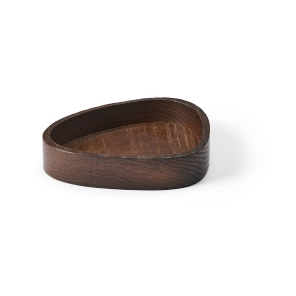 Brūna dekoratīva koka uzglabāšanas kaste 14x12,5x3 cm Curve S – LIND DNA