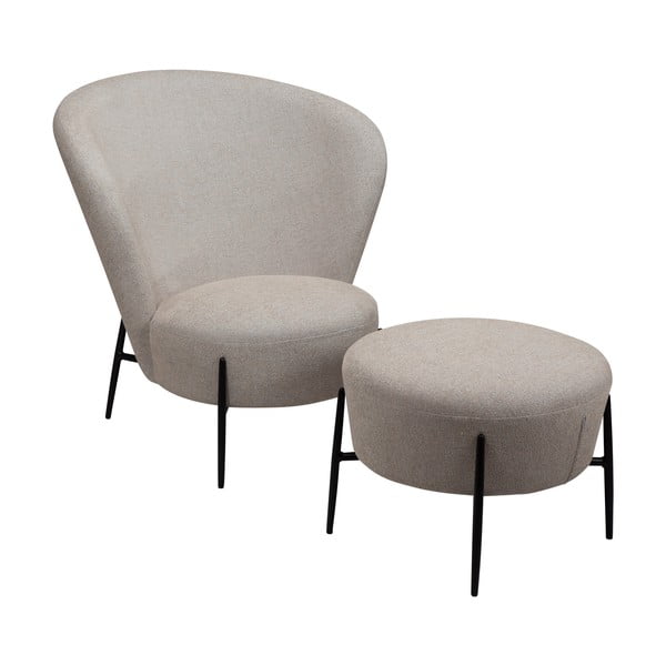 Bēšs atpūtas krēsls no buklē auduma Orbit – DAN-FORM Denmark-image-3