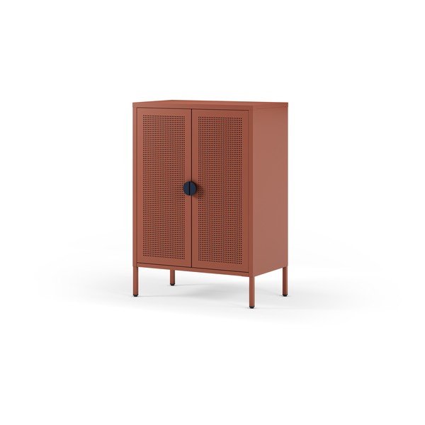 Terakotas oranžs metāla skapītis 70x100x40 cm Sayla – Marckeric-image-2