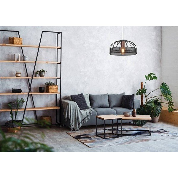 Melna metāla piekaramā lampa ø 30 cm Levi – Candellux Lighting-image-1