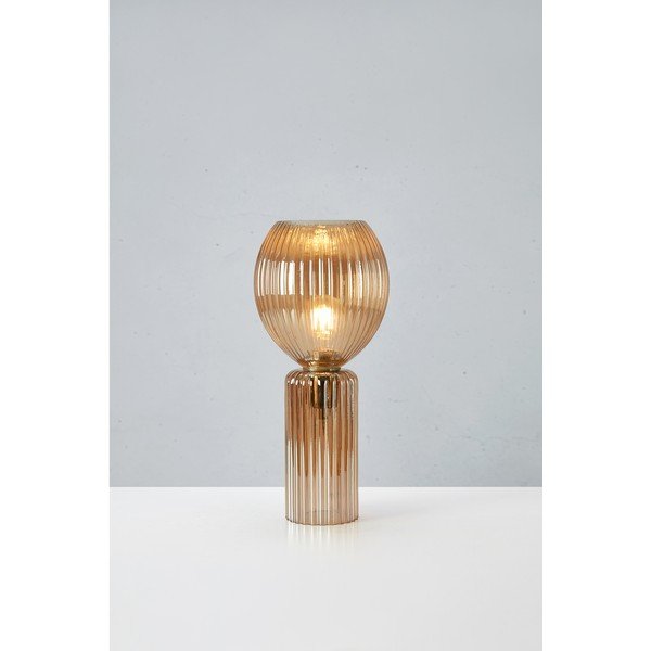 Dzintara dzeltena galda lampa ar stikla abažūru (augstums 40 cm) Toulipa – Markslöjd-image-3