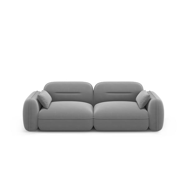 Gaiši pelēks samta dīvāns 230 cm Audrey – Interieurs 86