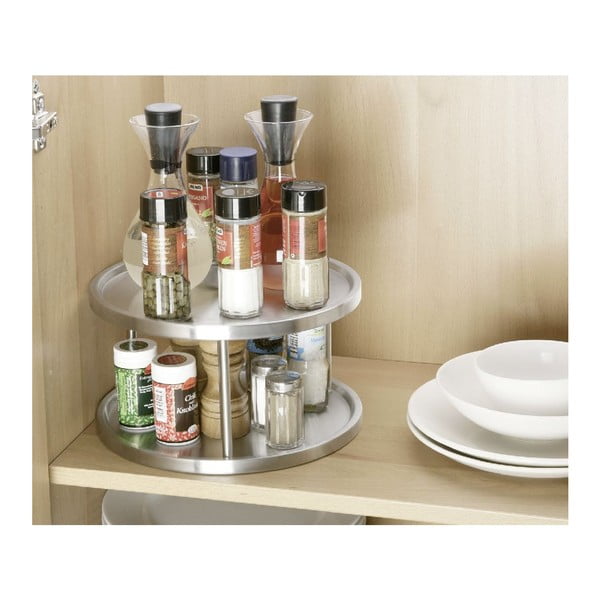 Nerūsējošā tērauda pagriežamā galda paplāte Wenko Turn Duo, ø 26,5 cm-image-1