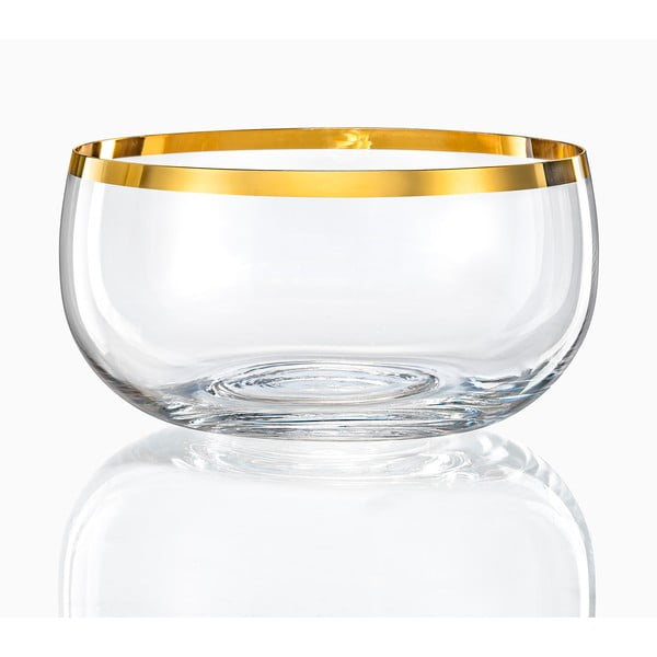 6 stikla bļodu komplekts Crystalex Golden Celebration, ø 21,95 cm