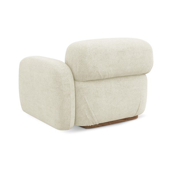 Krēmkrāsas modulārā dīvāna daļa no buklē auduma (ar labo stūri) Ailani – Makamii-image-3