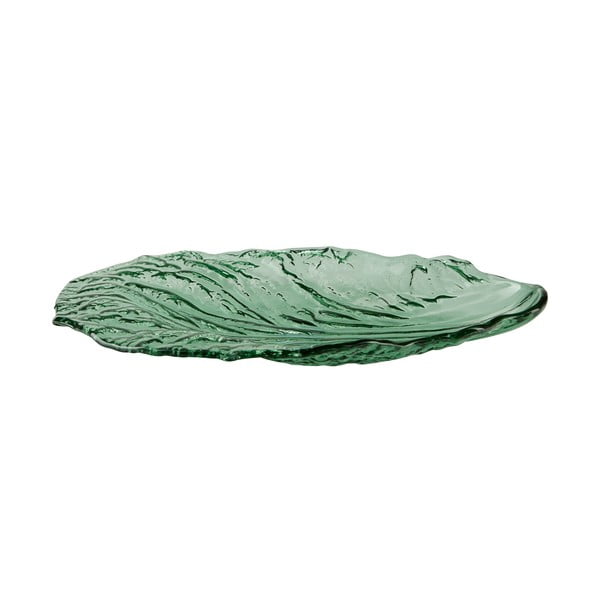 Zaļš stikla šķīvis Bahne & CO, 28 x 18 cm