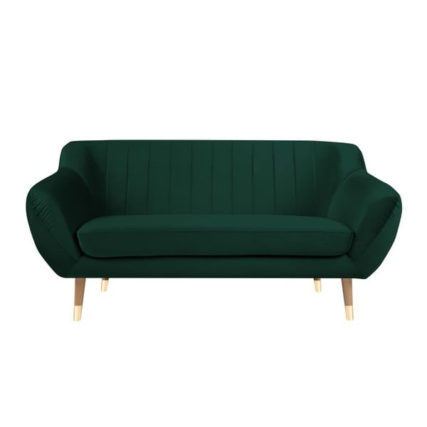 Tumši zaļš samta dīvāns Mazzini Sofas Benito, 158 cm