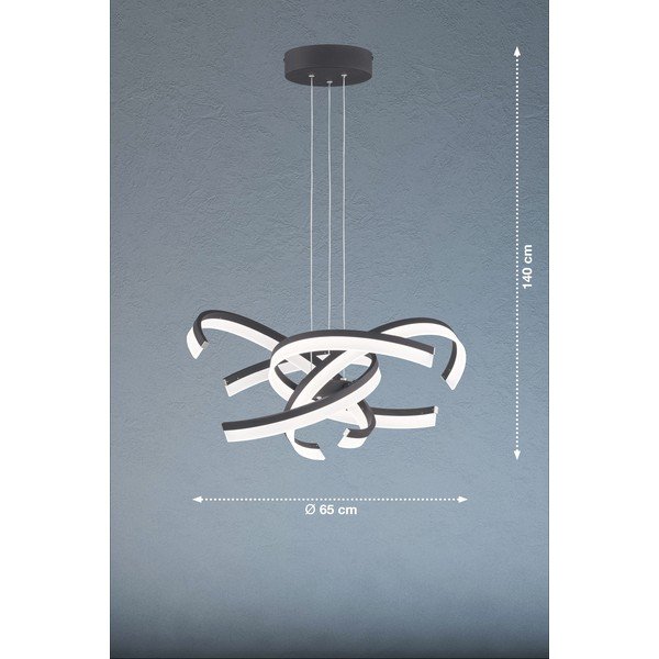 Melna LED piekaramā lampa ar regulējamu spilgtumu ø 65 cm Sund TW – Fischer & Honsel-image-2