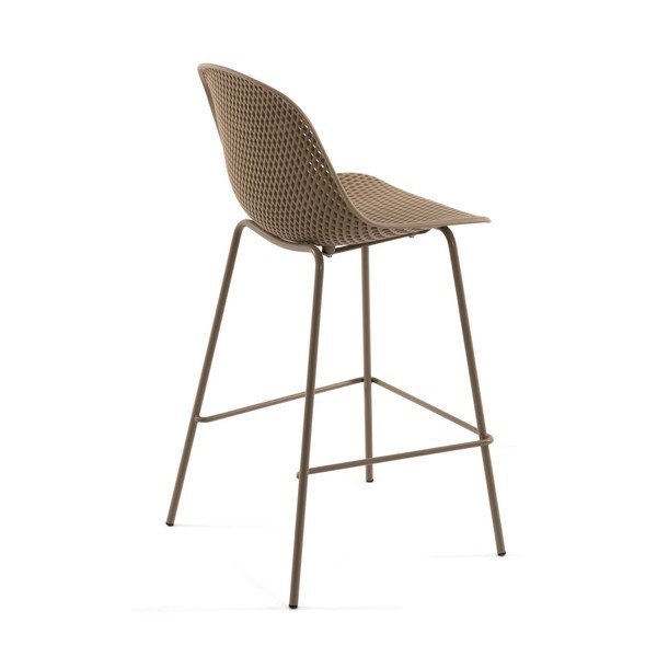 Bēšs metāla/plastmasas dārza bāra krēsls Quinby – Kave Home-image-3