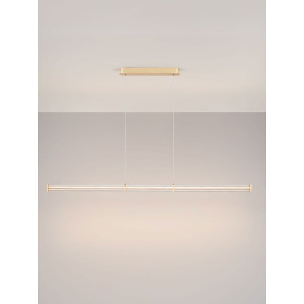 Matētas zelta krāsas metāla LED piekaramā lampa ar regulējamu spilgtumu ar akrila stikla abažūru Pheme – Nova Luce-image-3