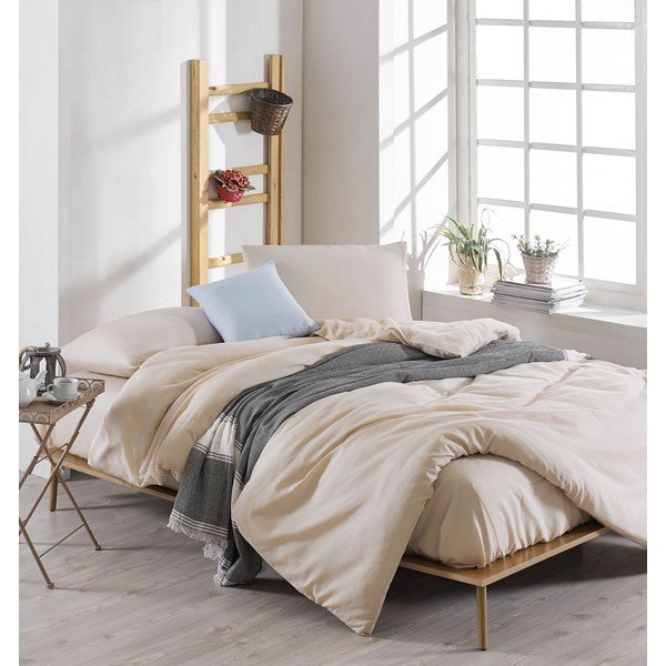 Bēša gultas veļa divguļamai gultai 200x200 cm Paint – Mijolnir-image-1