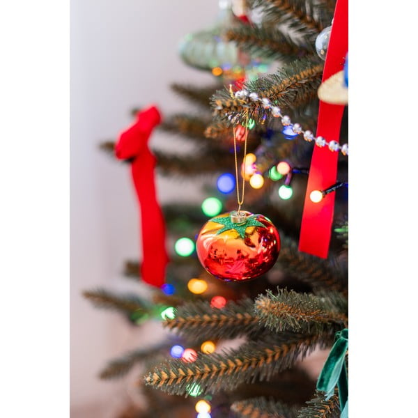 Stikla Ziemassvētku eglītes rotājums Tomato – Sass & Belle-image-1