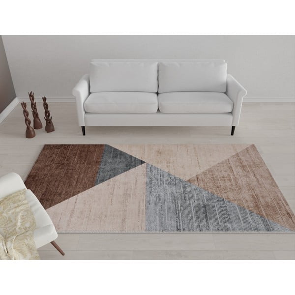 Brūns/bēšs mazgājams paklājs 230x160 cm – Vitaus-image-1