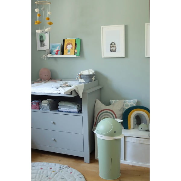 Zaļa plastmasas atkritumu tvertne autiņbiksītēm 25 l Whale – Kindsgut-image-1