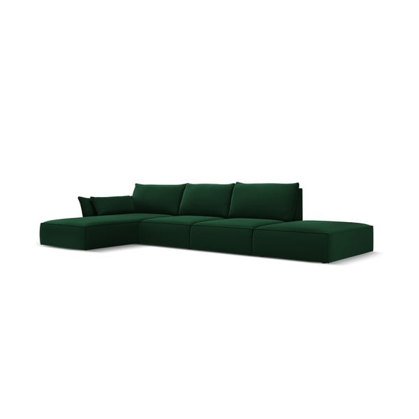 Tumši zaļš samta stūra dīvāns (ar kreiso stūri/ar zvilni) Vanda – Mazzini Sofas-image-2