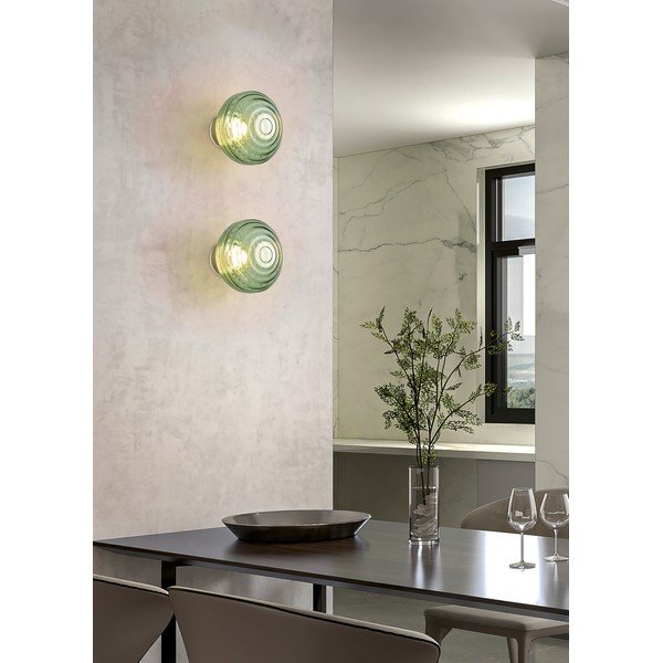 Zaļa stikla LED sienas lampa ar USB ø 15,5 cm Earl – Reality-image-1