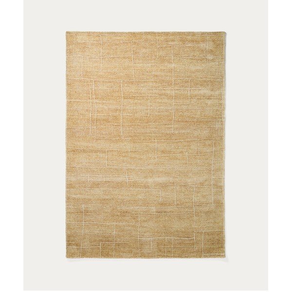 Sinepju dzeltens ar rokām darināts paklājs 160x230 cm Eloda – Kave Home
