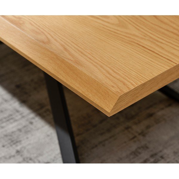 Dabīga toņa žurnālgaldiņš ar ozolkoka imitācijas galda virsmu 68x130 cm Arno – Unique Furniture-image-2
