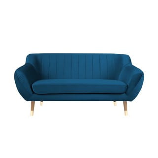 Zils samta dīvāns Mazzini Sofas Benito, 158 cm