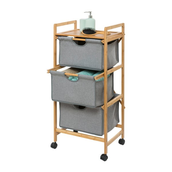 Pelēks/brūns bambusa vannas istabas plaukts 44x96 cm Bahari – Wenko-image-3