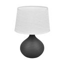 Tumši brūna keramikas un auduma galda lampa Reality Martin, augstums 29 cm