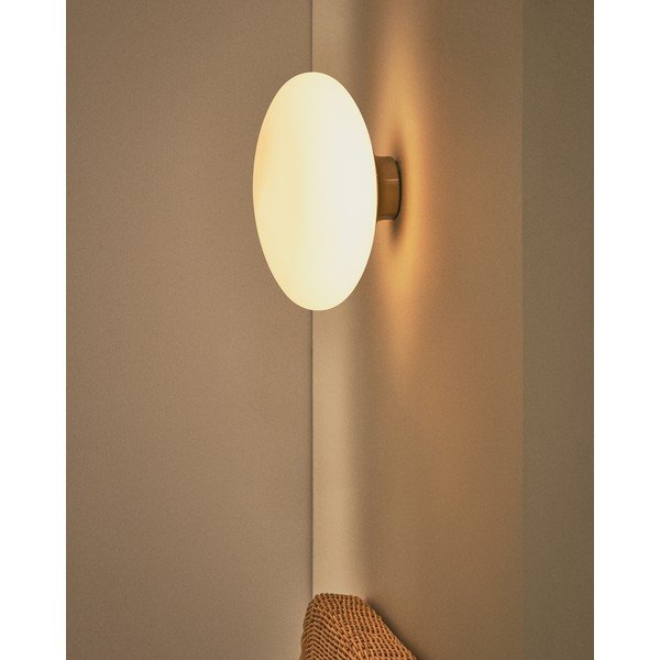Balta/sudraba krāsas sienas lampa ø 26 cm Bamila – Kave Home-image-1