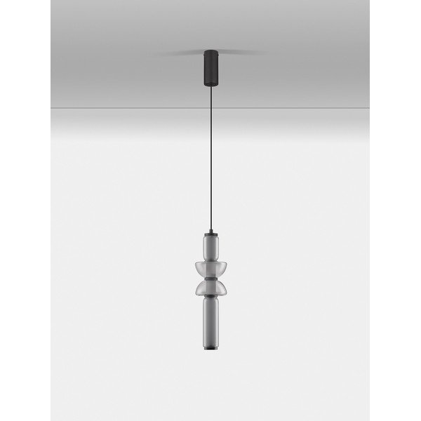 Pelēka stikla LED piekaramā lampa ar regulējamu spilgtumu ø 12 cm Ulon – Nova Luce-image-4