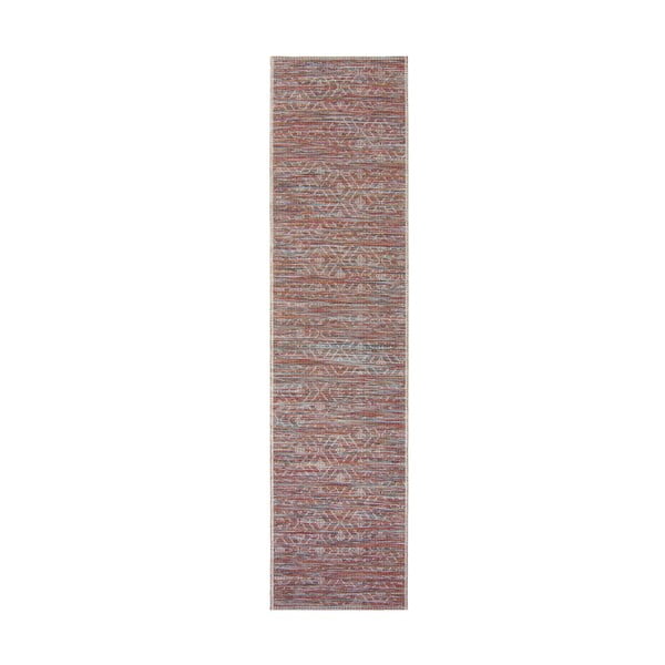 Sarkans un bēšs āra paklājs Flair Rugs Sunset, 60 x 230 cm