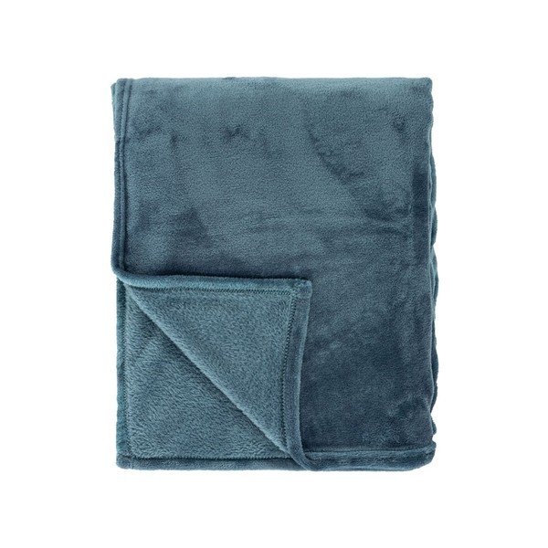 Zils mikroplīša gultas pārklājs divvietīgai gultai 180x220 cm Cosy – Tiseco Home Studio-image-2