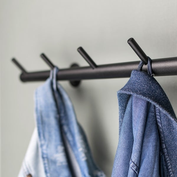 Melns metāla sienas pakaramais 55 cm Odin – Spinder Design-image-3