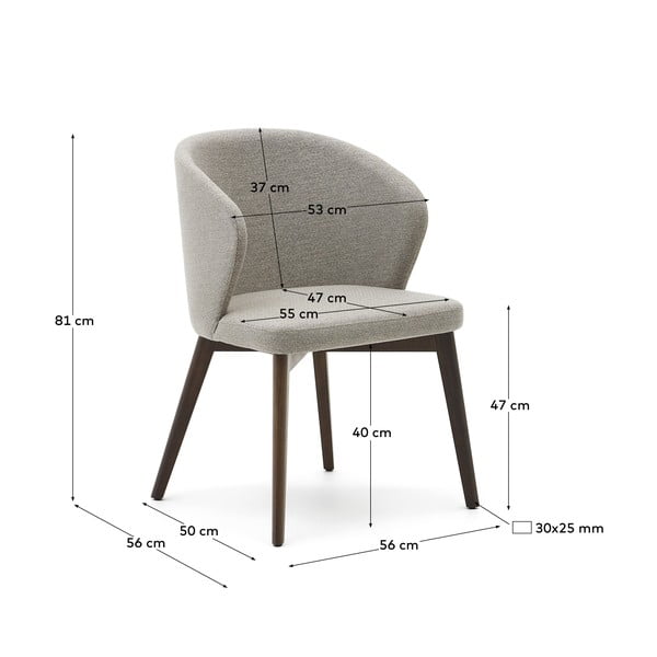 Bēšs polsterēts ēdamistabas krēsls Darice – Kave Home-image-4