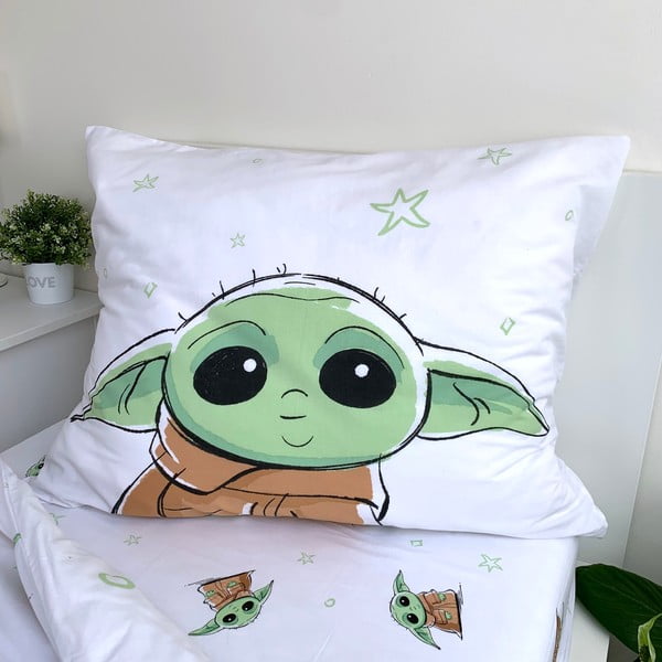 Kokvilnas bērnu gultas veļa vienvietīgai gultai 140x200 cm Star Wars Baby Yoda – Jerry Fabrics-image-4