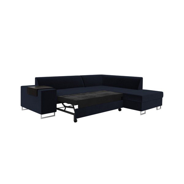 Tumši zils dīvāns gulta Cosmopolitan Design San Antonio, labais stūris-image-2