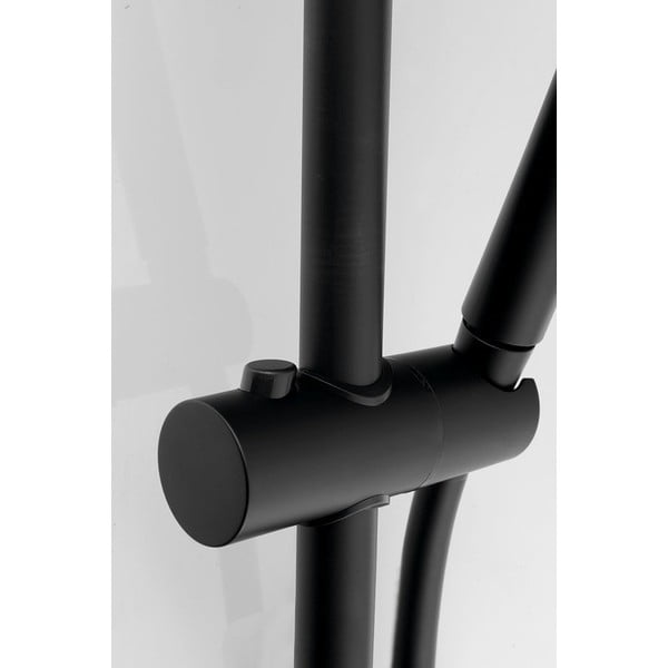 Matēti melns misiņa dušas komplekts ar rokas dušu/ar bīdāmu turētāju 70 cm – Sapho-image-1