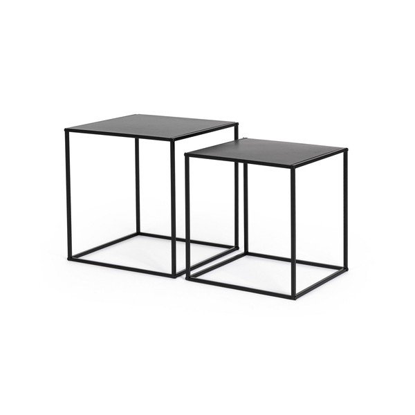 Melni metāla žurnālgaldiņi (2 gab.) 38x38 cm Alrik – Yes Everyday