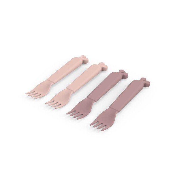 4 rozā dakšiņu komplekts bērniem Done by Deer Raffi