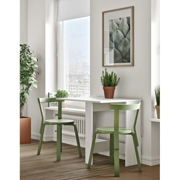 Izvelkams ēdamgalds ar baltu galda virsmu 76x28 cm Papillon – TemaHome-image-1