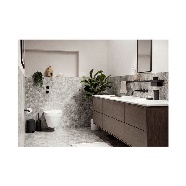 Melns dziļš vannasistabas plaukts Zone Rim, 22 x 11,4 cm-image-1