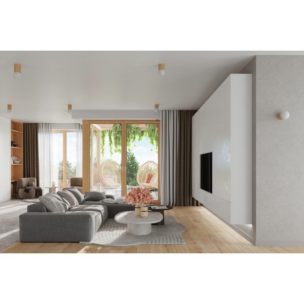 Balta/dabīga toņa griestu lampa ar stikla abažūru ø 12 cm Surtur – Sollux-image-4