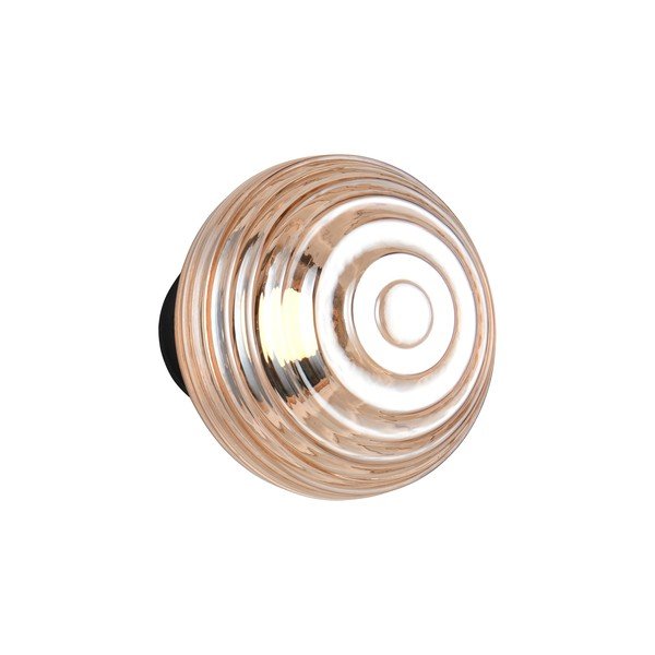 Dzintara dzeltena stikla LED sienas lampa ar USB ø 15,5 cm Earl – Reality-image-3