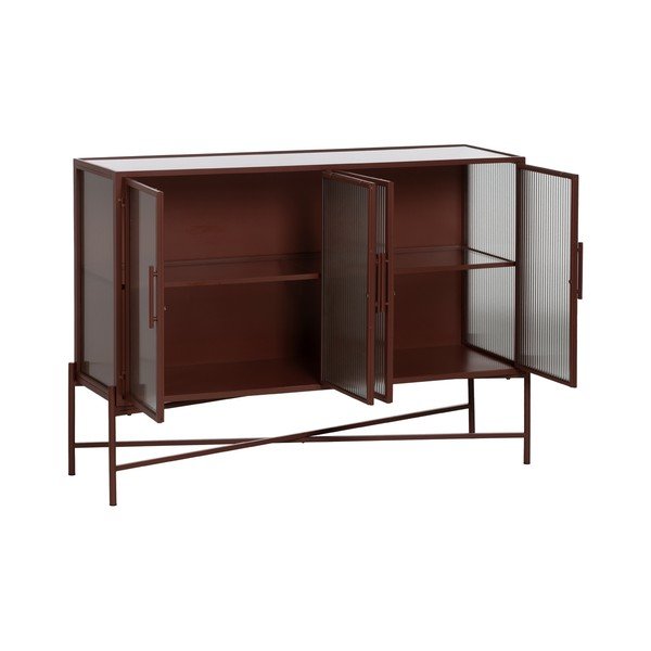 Ķieģeļu sarkana metāla vitrīna 120x85 cm Harris – Ixia-image-2
