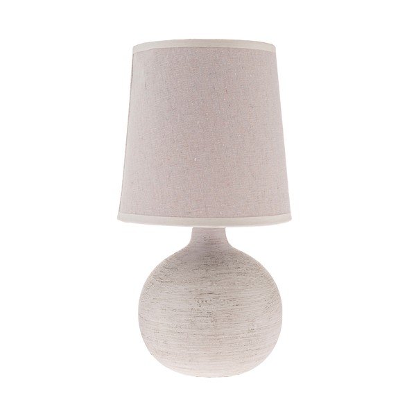 Gaiši pelēka keramikas galda lampa ar auduma abažūru (augstums 29 cm) Bianca – Dakls
