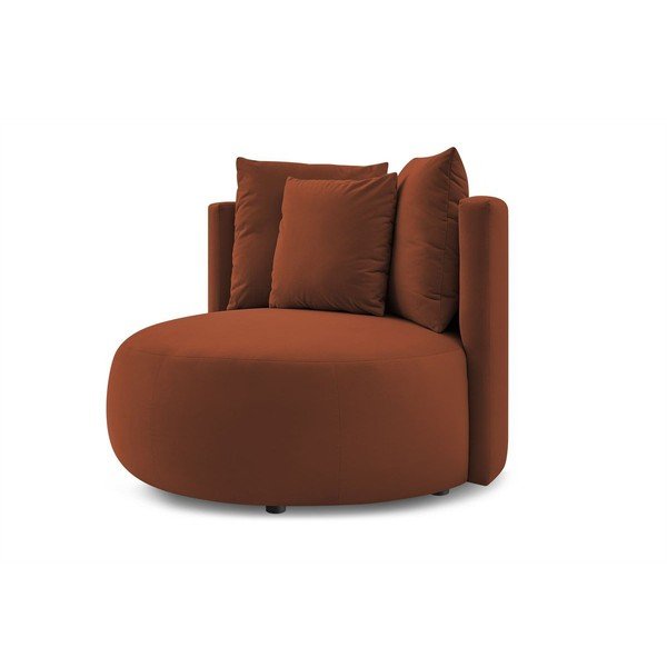 Oranžs samta atpūtas krēsls Cesar – Bobochic Paris